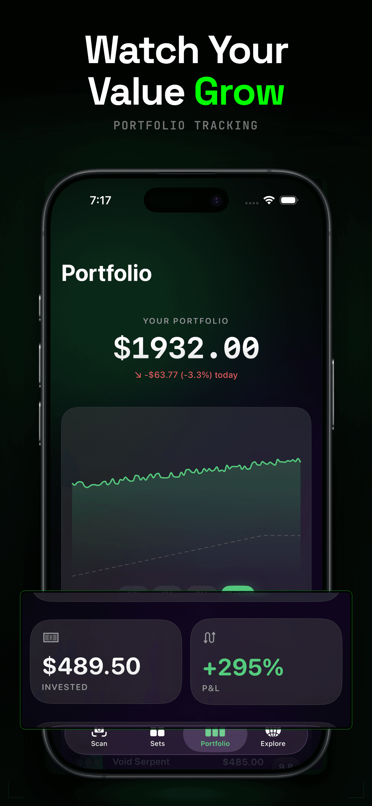 Watch your portfolio value grow with tracking over time