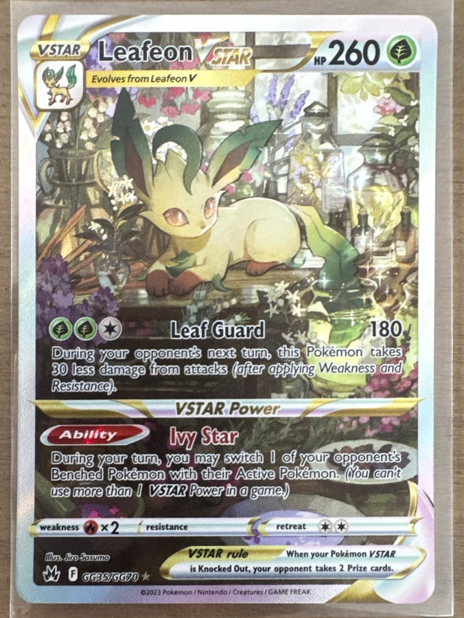 Leafeon VSTAR GG35/GG70, Crown Zenith Galarian Gallery, ZeroPop community scan