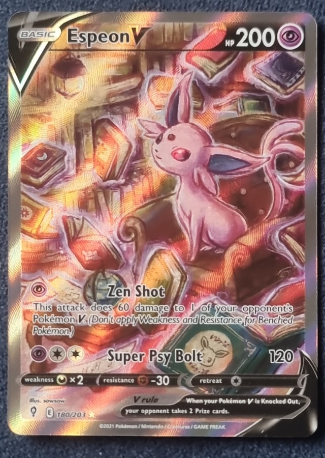 Espeon V alternate full art 180/203, Evolving Skies