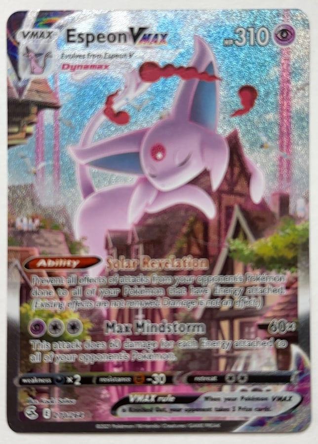 Espeon VMAX alternate art 270/264, Fusion Strike, ZeroPop community scan