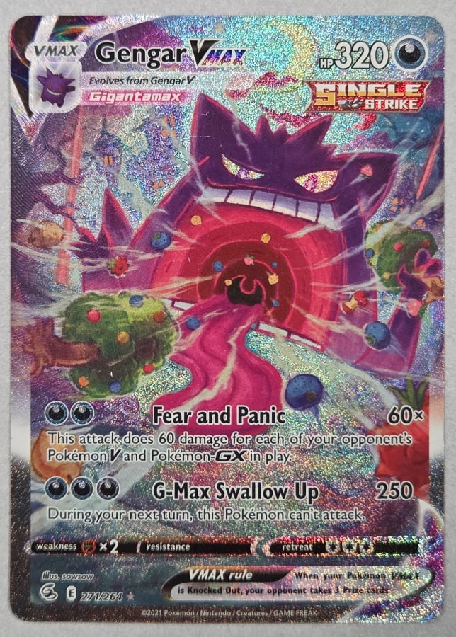 Gengar VMAX alternate art 271/264, Fusion Strike, ZeroPop community scan
