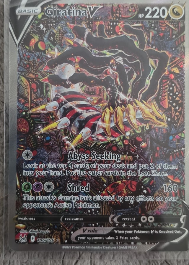 Giratina V alternate full art 186/196, Lost Origin, ZeroPop community scan