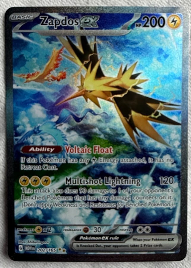 Zapdos ex 202/165, Pokemon 151, ZeroPop community scan