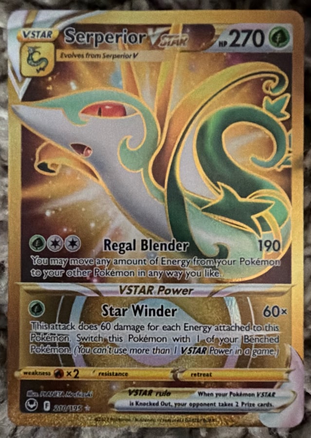 Serperior VSTAR secret rare 210/195, Silver Tempest, ZeroPop community scan