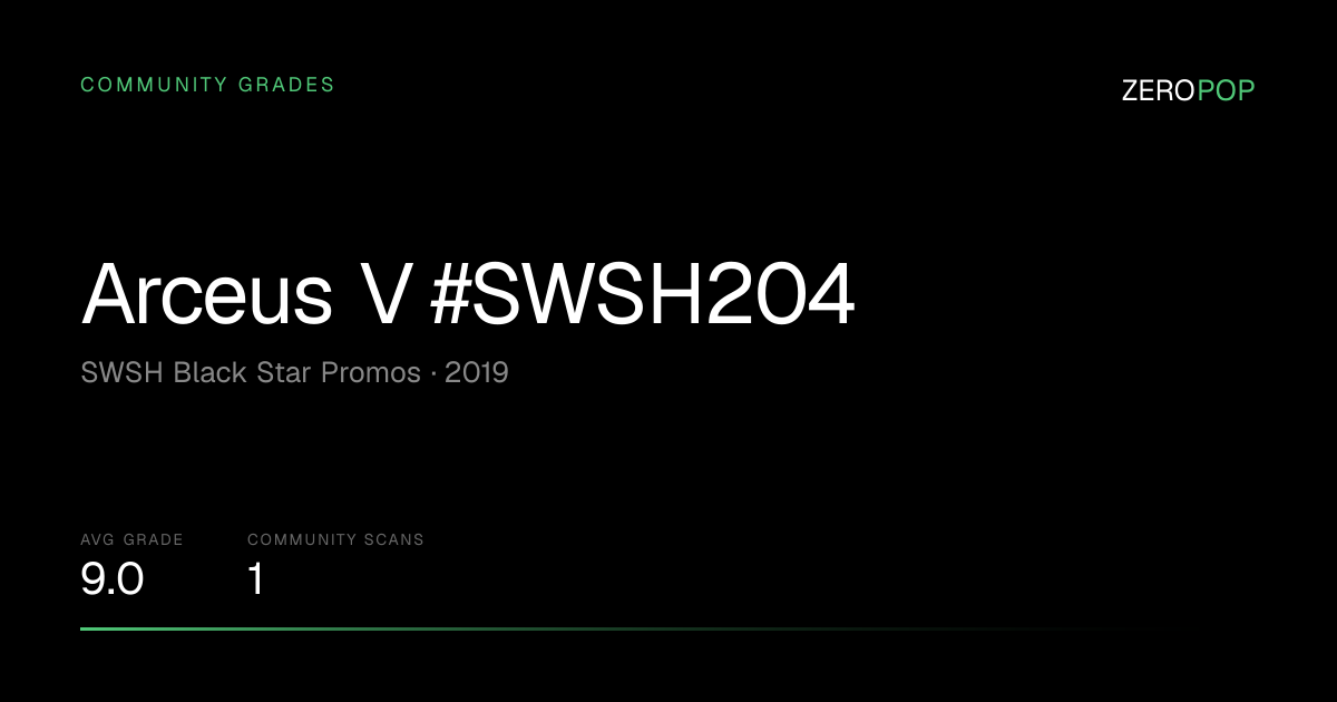 Arceus V #SWSH204 Grades & Value | SWSH Black Star Promos