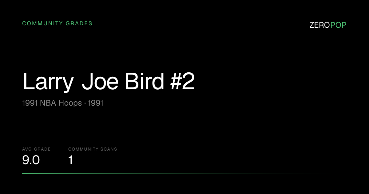 Larry Joe Bird #2 Grades & Value | 1991 NBA Hoops