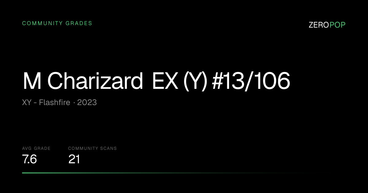 M Charizard EX (Y) #13/106, XY - Flashfire Price & Grades | ZeroPop
