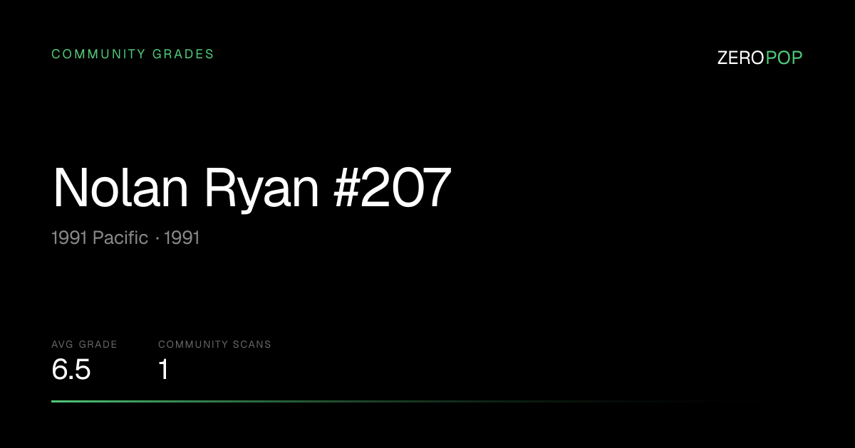 Nolan Ryan #207 Grades & Value | 1991 Pacific