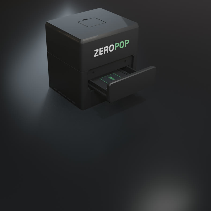 GradeStation with the drawer open and the card flipped for the back capture